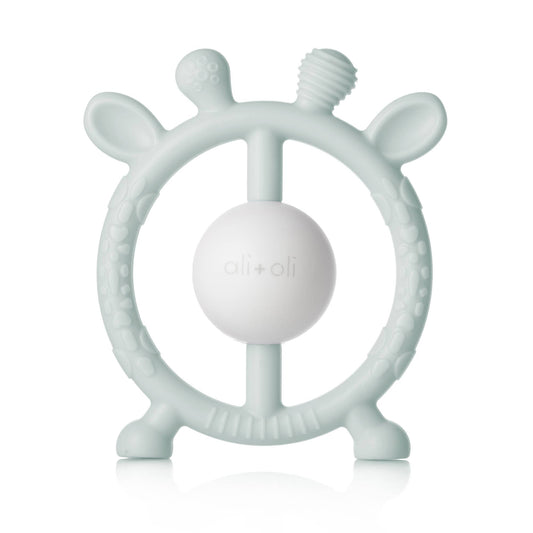 Giraffe Teether & Rattle Food-Grade Silicone Toy (Blue Mist)