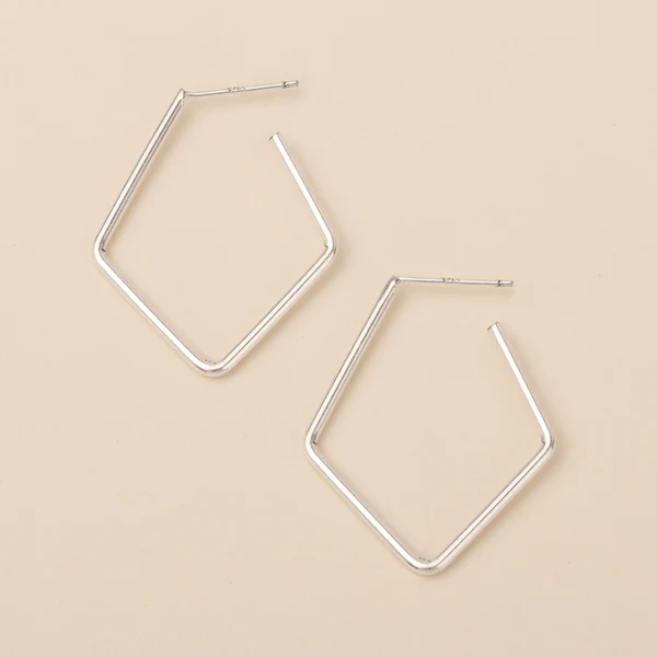 Refined Earring Collection - Orion Diamond Hoop/Sterling Silver.