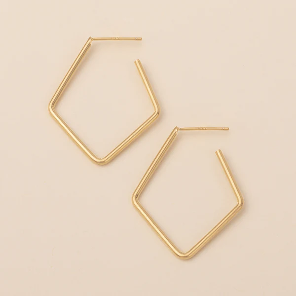 Refined Earring Collection - Orion Diamond Hoop/Gold Vermeil.