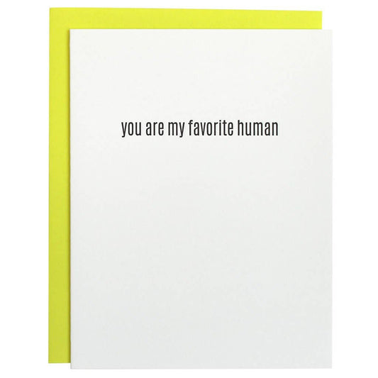 Favorite Human Letterpress Greeting Card