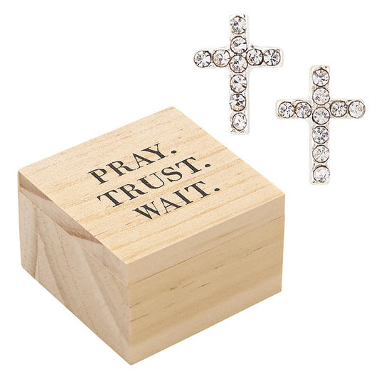Treasure Box Earrings - Pray. Trust. Wait