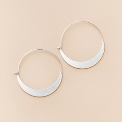 Refined Earring Collection - Crescent Hoop/Sterling Silver.