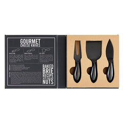 Black Gourmet Cheese Knives Book Box