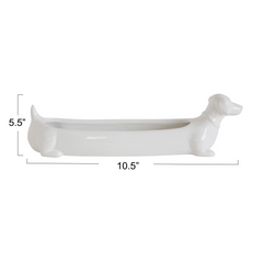 Ceramic Dachshund Cracker Dish