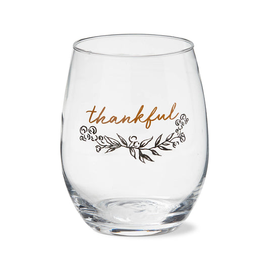 Thankful Stemless Wine Glass