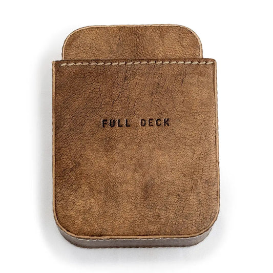 Full Deck Leather Playing Card Case - Maple