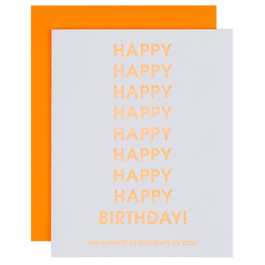 Happiest of Birthdays Letterpress Greeting Card