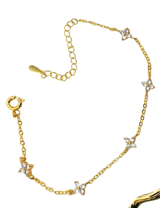 18K Stainless Steel Flower Bracelet | Gold