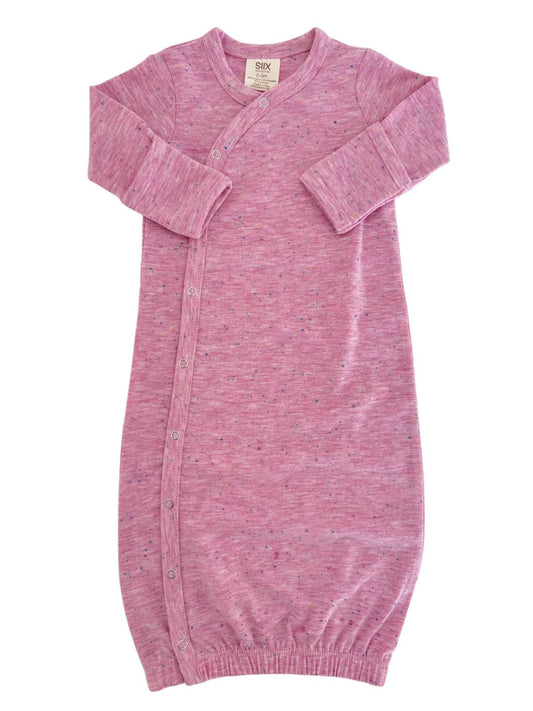 Pink Speckle / Gown: 0-3M
