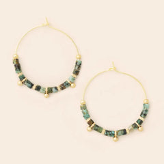 Hoop Earring - African Turquoise/Gold: Stone of Transformation