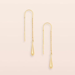 Refined Earring Collection - Teardrop Threader/Gold