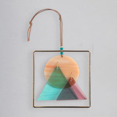 Scout Stained Glass Light Catcher - Sunset Mountains