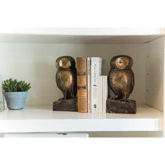 Cast Iron Owl Shaped Bookends