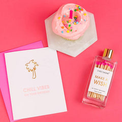 Make A Wish - Hot Pink Matches in Glass Bottle