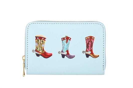 Western Print Fashion Wallet: Blue