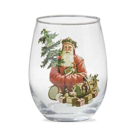Christmas Stemless Clear Glass Drinkware: Multicolored / Glass
