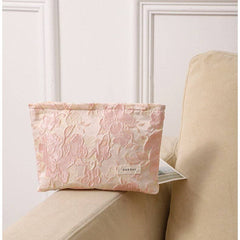 Purple Embroidery Cosmetic Bag/ Large