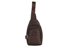 Ladies Cross Body Micro Fiber Shoulder Bag: Bronze