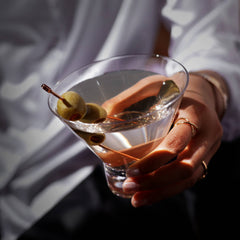 Raye™ Heavy-Base Stemless Crystal Martini Glasses - Set of 2