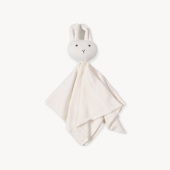 Bunny -Organic Baby Lovey Security Knit Blanket Cuddle Cloth: Pink