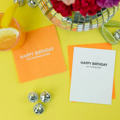 Happy Birthday You Fucking Fossil Letterpress Card