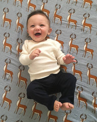 Milan Raglan Sweater Knit Baby Pullover (Organic Cotton): Cream / 0 - 3 Month