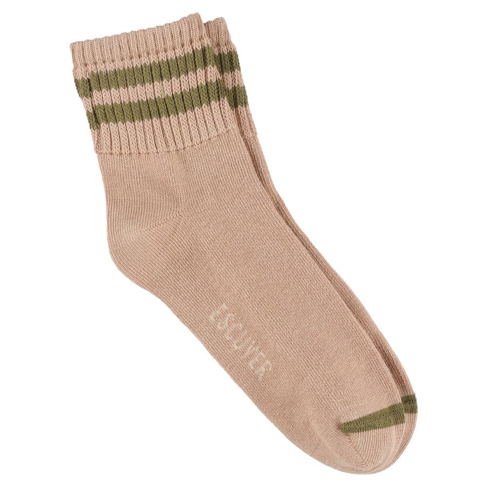 Women Stripes Ankle Socks - Pink / Green: EU 36/41 UK 3.5/7 US 6/9.5