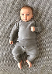 Milan Raglan Sweater Knit Baby Pullover (Organic Cotton): Sky Blue / 3 - 6 Month