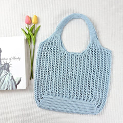 Large Capacity Hollow Tote Bag: Khaki