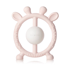 Giraffe Teether & Rattle Food-Grade Silicone Toy (Pink)