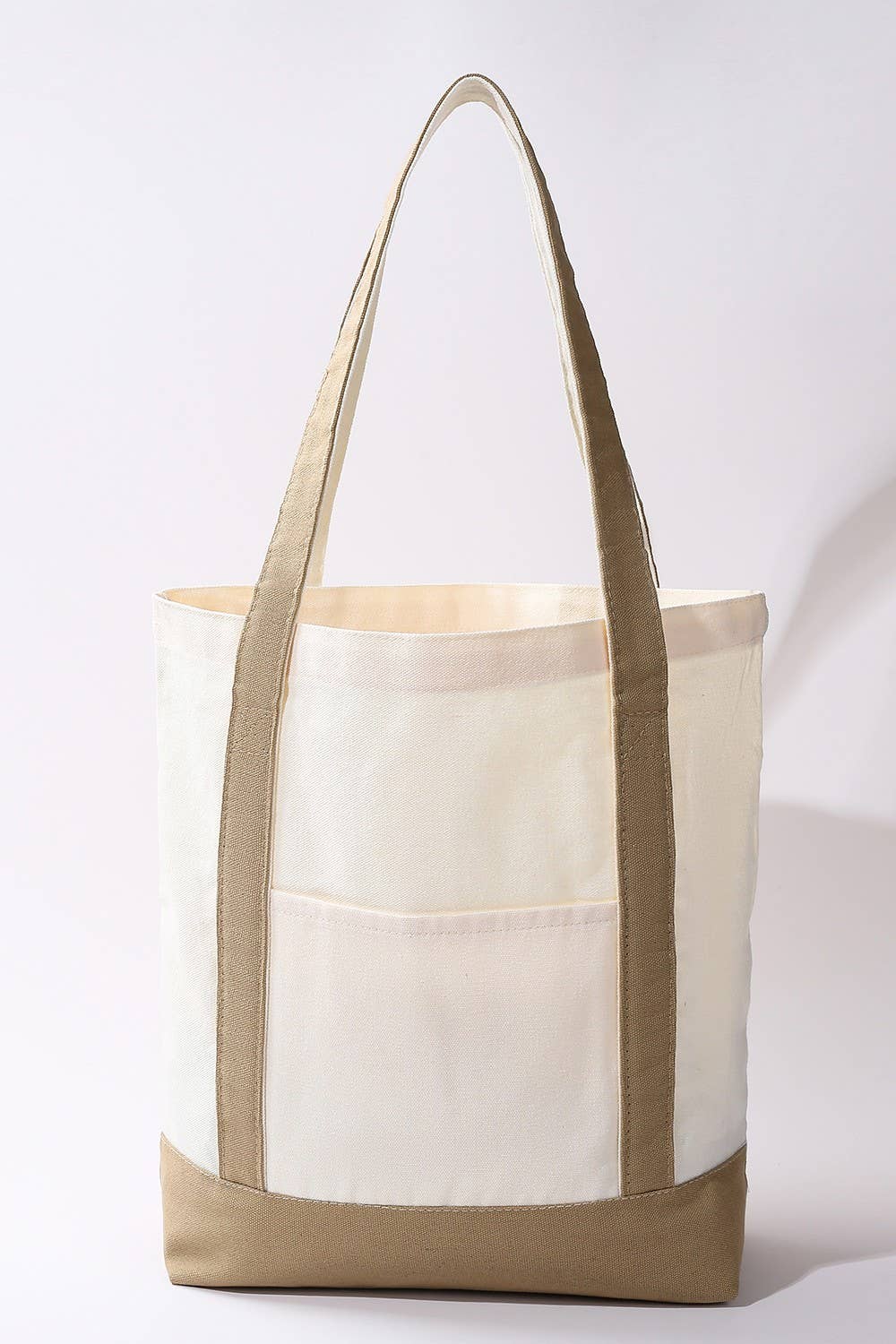Classic Large Cotton Canvas Tote Bag | Tan