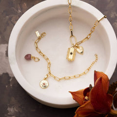 Stella Locket Necklace - Peace/Aqua Terra/Silver