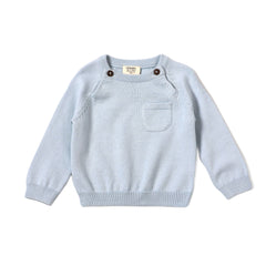 Milan Raglan Sweater Knit Baby Pullover (Organic Cotton): Cream / 12 - 18 Month