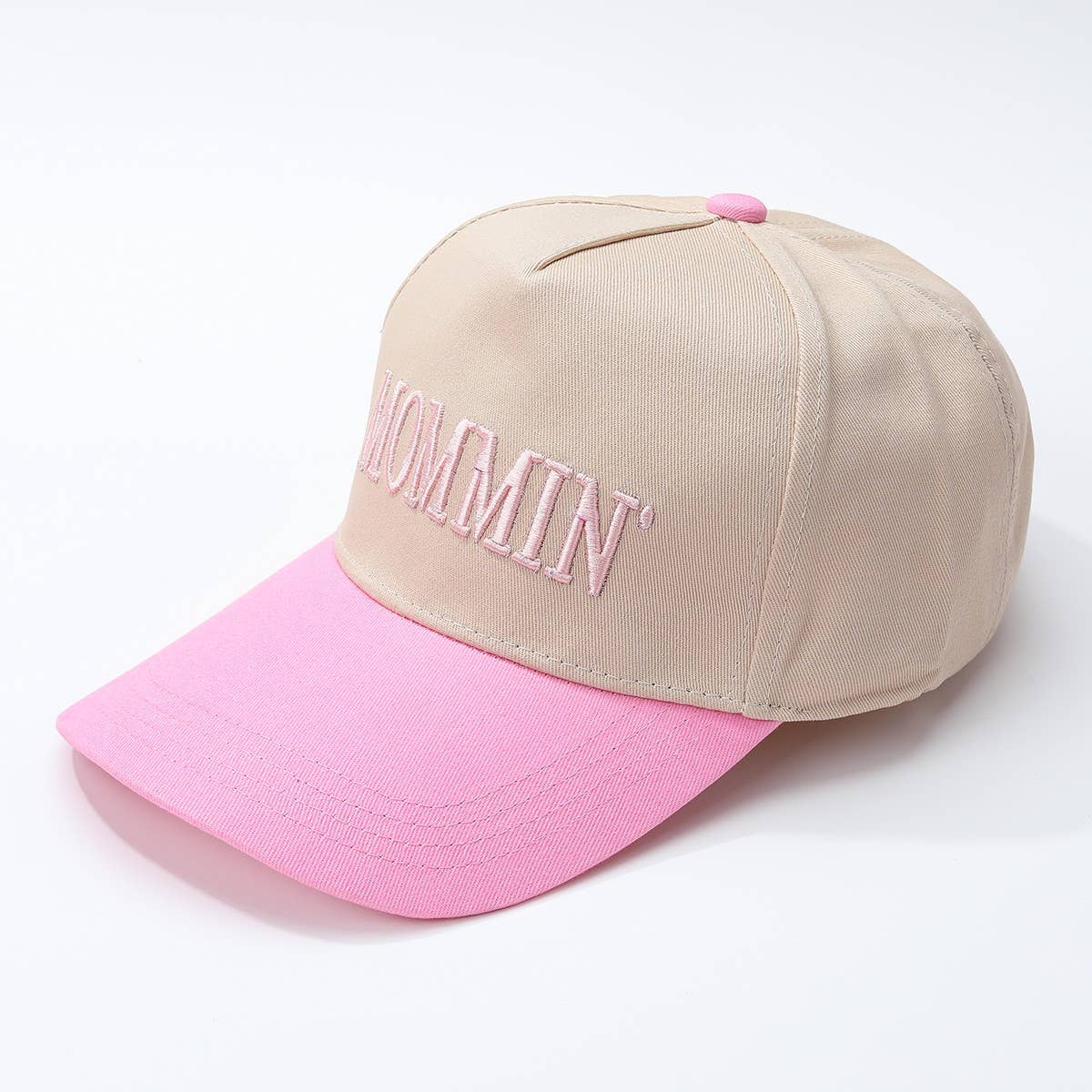 MOMMIN Embroidered Trucker Hat - Vintage Style | Pink
