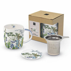 TEA MUG W/LID & STRAINER-DONATELLA