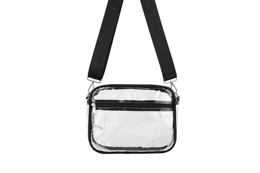 Clear Crossbody Fashion Handbag : Black