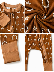 2-Way Zip Romper, Rusty Horseshoe: 6 - 12 mo.