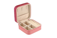 Rhinestone Multi Compartment Jewelry Box: Pink