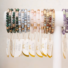 Intermix Stone Stacking Bracelet - Rose Quartz