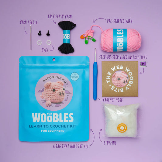 Bacon the Pig - The Woobles Beginner Crochet Kit