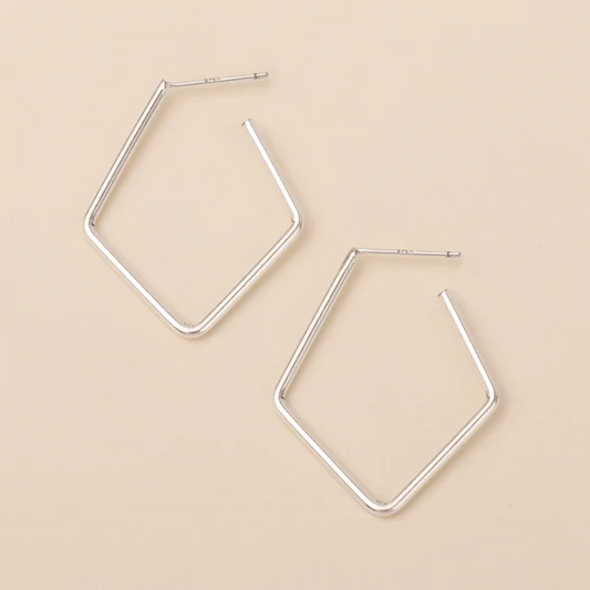 Refined Earring Collection - Orion Diamond Hoop/Sterling Silver.