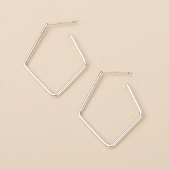 Refined Earring Collection - Orion Diamond Hoop/Sterling Silver.