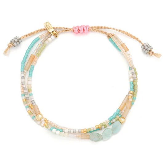 Mixed Media Bracelet - Courage/Amazonite/Gold.