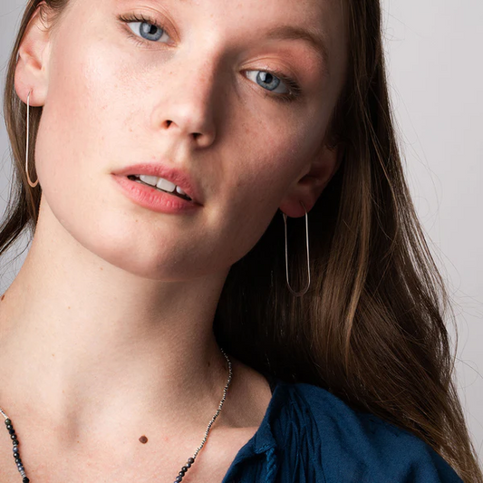 Refined Earring Collection - Cosmic Oval/Sterling Silver.