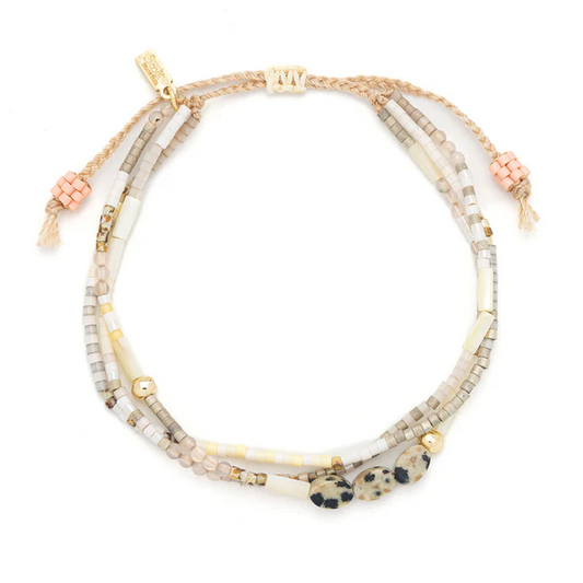 Mixed Media Bracelet - Joy/Dalmatian Jasper/Gold.