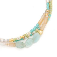 Mixed Media Bracelet - Courage/Amazonite/Gold.