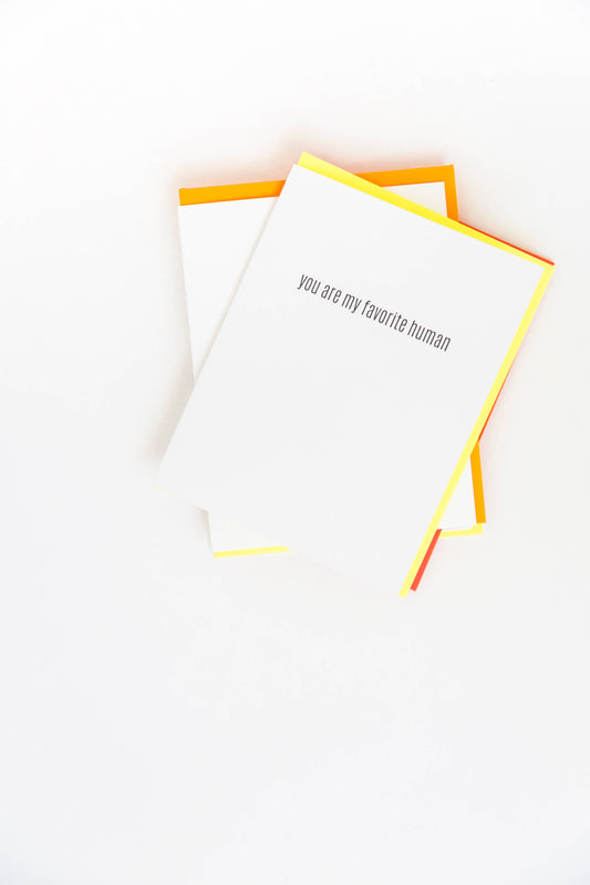 Favorite Human Letterpress Greeting Card
