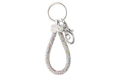 Rhinestone Wristlet Fashion Key Chain: Black