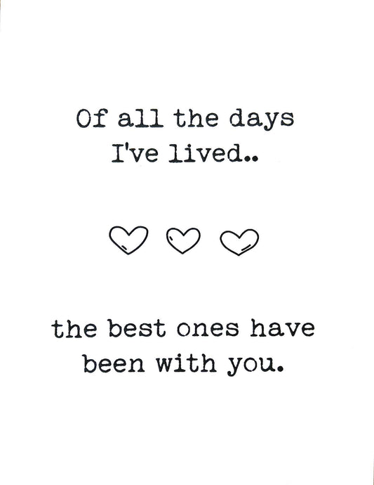 Of all the days I’ve lived card