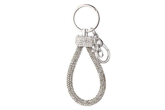 Rhinestone Wristlet Fashion Key Chain: Clear